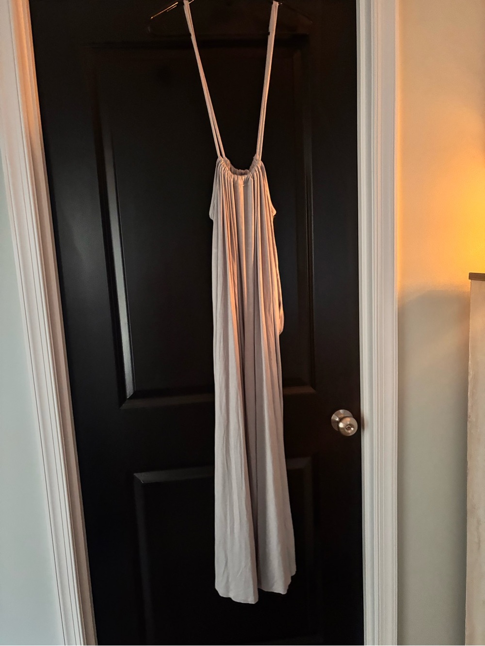 Light gray jumpsuit with Spaghetti Straps